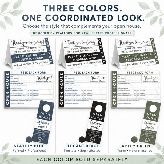Open House Guest Registry & Feedback Kit, Earthy Green, Two-pack.