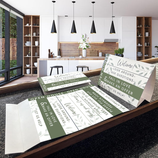 Open House Guest Registry & Feedback Kit, Earthy Green, Two-pack.