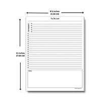 Load image into Gallery viewer, TO DO List Notepad, 50 Page Planner Pad. Undated ToDo Checklist w/Priority & Note Sections. Organize & Track Projects, Clients or Daily Tasks. 8.5 X 11, A4 Sheets.