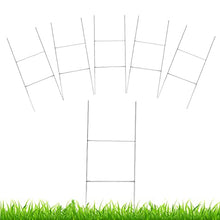 Load image into Gallery viewer, 5 Pack Yard Sign Stakes Metal,18'' x 7'' H Frames Yard Stakes for Signs silver