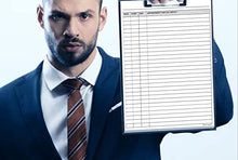 Load image into Gallery viewer, Activity Log Notepad, 50 Page Planner Pad to List a Task, Action or Contact. A Versatile Work Tool to Track Time & Organize Office Productivity. 8.5 X 11, A4 Sheets.