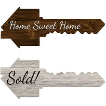 Load image into Gallery viewer, Extra Large Real Estate Key Sold Sign | One Sign Double Sided | Social Media Photo Prop for Realtors and New Home Owners | Real Estate Agent Gift (Home Sweet Home / Sold!)
