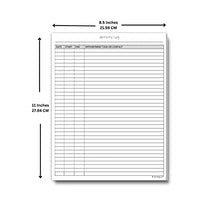 Load image into Gallery viewer, Activity Log Notepad, 50 Page Planner Pad to List a Task, Action or Contact. A Versatile Work Tool to Track Time & Organize Office Productivity. 8.5 X 11, A4 Sheets.