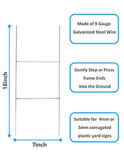 Load image into Gallery viewer, 5 Pack Yard Sign Stakes Metal,18'' x 7'' H Frames Yard Stakes for Signs silver