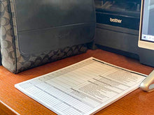 Load image into Gallery viewer, Real Estate Agent Supplies - Daily Planner Task List Notepad. Simple one page document with calendar, task lists, call and mileage log. Keep organized & focused on selling real estate. 8.5 X 11