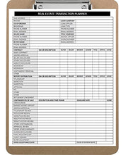 Load image into Gallery viewer, Real Estate Agent Supplies - Real Estate Transaction Log, a Closing Checklist Planner Notepad for Realtor File Folders to Organize Listing & Sale Client Closings. 50 Sheet Pad 8.5X11. Made in the USA.