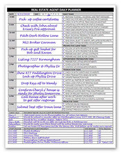 Load image into Gallery viewer, Real Estate Agent Supplies - Daily Planner Task List Notepad. Simple one page document with calendar, task lists, call and mileage log. Keep organized & focused on selling real estate. 8.5 X 11