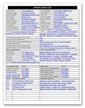 Load image into Gallery viewer, Real Estate Agent Supplies - Home Buyer Client Log to Include in Real Estate File Folders. Realtor Log to Track Buyer Needs, Home Showings & Activity. 50 Page Notepad. 8.5 X 11. Made in the USA.