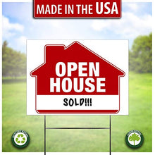 Load image into Gallery viewer, Open House Signs (5 Pack) – Premium LARGE 24” x 18” Open House Signs for Real Estate with Stakes – Professional Double-Sided Realtor Signs with Directional Arrows & Heavy Duty Yard Sign Stakes…