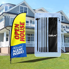 Load image into Gallery viewer, QSUM Open House Signs for Real Estate Agents, Open House Flag with Pole Kit/Ground Stake, Windless Opening Signs Banner for Business