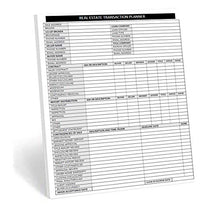 Load image into Gallery viewer, Real Estate Agent Supplies - Real Estate Transaction Log, a Closing Checklist Planner Notepad for Realtor File Folders to Organize Listing & Sale Client Closings. 50 Sheet Pad 8.5X11. Made in the USA.
