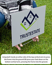 Load image into Gallery viewer, 5 Pack Yard Sign Stakes Metal,18'' x 7'' H Frames Yard Stakes for Signs silver