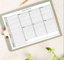 Load image into Gallery viewer, Weekly TO DO List Notepad, 50 Page Task Planner Pad w/Daily Checklist, Priority ToDo Checkbox & Note Sections. Desk Notebook Pad to Organize Office. 11 X 8.5, A4 Sheets. Made in the USA.