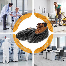 Load image into Gallery viewer, Shoe Covers Disposable Non Slip, 100 Pack(50 pairs) Thick Extra Disposable Boot Covers Slip Proof Shoe Cover for Indoors Outdoors Recyclable Durable Protector Covers Fits Virtually Most Shoes