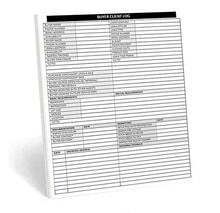 Load image into Gallery viewer, Real Estate Agent Supplies - Home Buyer Client Log to Include in Real Estate File Folders. Realtor Log to Track Buyer Needs, Home Showings & Activity. 50 Page Notepad. 8.5 X 11. Made in the USA.