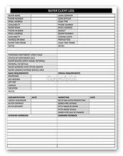 Load image into Gallery viewer, Real Estate Agent Supplies - Home Buyer Client Log to Include in Real Estate File Folders. Realtor Log to Track Buyer Needs, Home Showings & Activity. 50 Page Notepad. 8.5 X 11. Made in the USA.