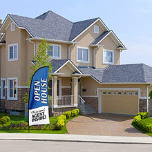 Load image into Gallery viewer, QSUM Open House Signs for Real Estate Agents, Open House Flag with Pole Kit/Ground Stake, Windless Opening Signs Banner for Business