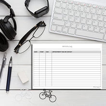 Load image into Gallery viewer, Activity Log Notepads(2 Pack, 50 Pages Each) Planner Pads to List a Task, Action or Contact. A Versatile Work Tool to Track Time & Office Productivity. 8.5 X 5.5, A5 Sheets. Made in the USA.