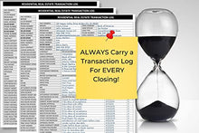 Load image into Gallery viewer, Real Estate Agent Supplies - Real Estate Transaction Log, a Closing Checklist Planner Notepad for Realtor File Folders to Organize Listing & Sale Client Closings. 50 Sheet Pad 8.5X11. Made in the USA.