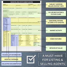 Load image into Gallery viewer, Real Estate Agent Supplies – Real Estate Market Analysis Notepad for Listing Realtor Folders. A Checklist Form to Help Determine Residential Market Value. 50 Sheet Pad 8.5X11. Made in the USA. .