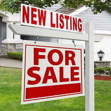 Load image into Gallery viewer, 6 Pack Bundle of Real Estate Rider Signs 6x24" - FOR SALE, OPEN HOUSE, SOLD, COMING SOON, SALE PENDING, NEW LISTING - Double-Sided, Waterproof Corrugated Plastic, Made in America (Red Letters)