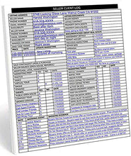 Load image into Gallery viewer, Real Estate Agent Supplies - Home Seller Client Log to include in Listing File Folders. Realtor Log to Track Seller Needs, Home Showings & Agent Activity. 50 Page Notepad. 8.5 X 11. Made in the USA.