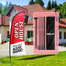 Load image into Gallery viewer, QSUM Open House Signs for Real Estate Agents, Open House Flag with Pole Kit/Ground Stake, Windless Opening Signs Banner for Business