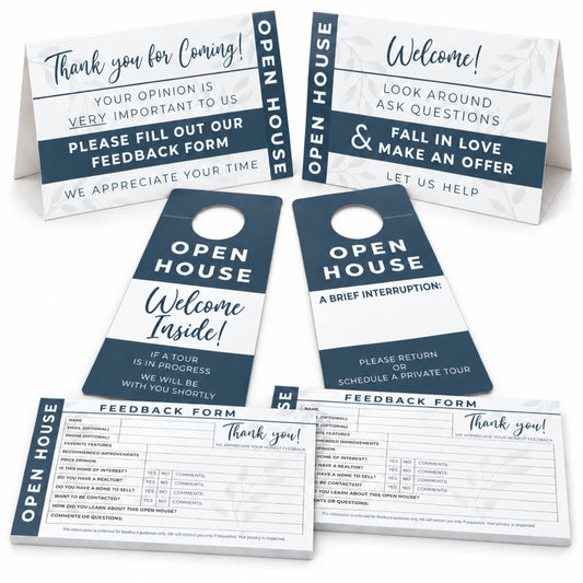 Open House Guest Registry & Feedback Kit, Stately Blue, Two-pack.