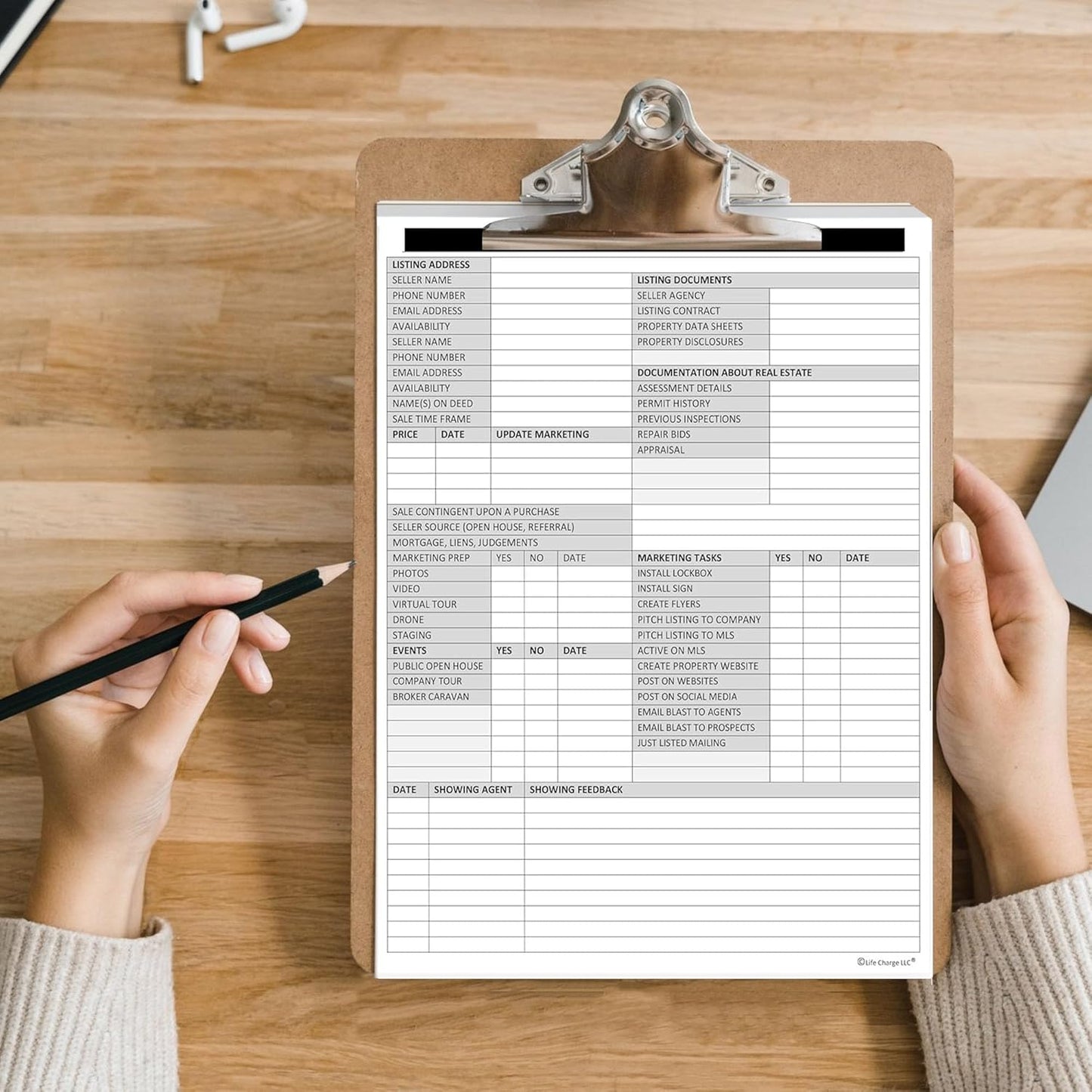 Seller Client Log Notepad – Real Estate Seller Tracking & Consultation Form (8.5 × 11)