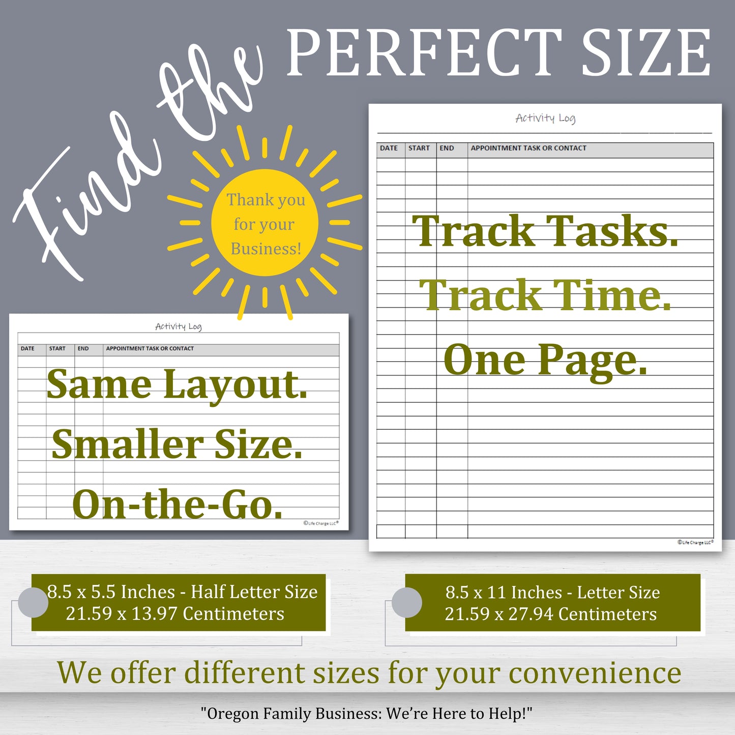 Activity Log Notepads(2 Pack, 50 Pages Each) Planner Pads to List a Task, Action or Contact. A Versatile Work Tool to Track Time & Office Productivity. 8.5 X 5.5, A5 Sheets.