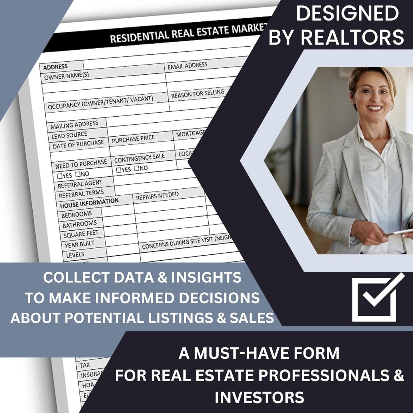 Real Estate Market Analysis Notepad – Residential CMA Checklist for Listing & Buyer Agents (8.5 × 11)
