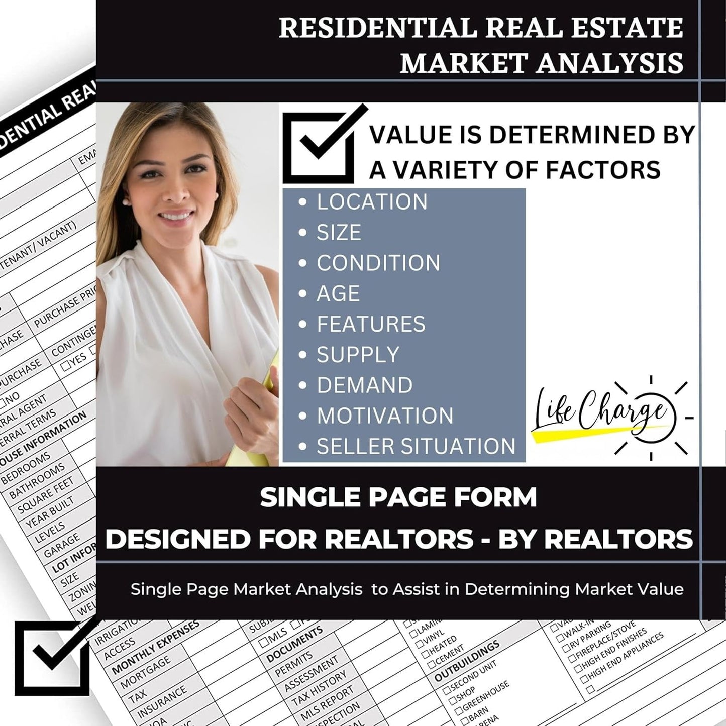 Real Estate Market Analysis Notepad – Residential CMA Checklist for Listing & Buyer Agents (8.5 × 11)