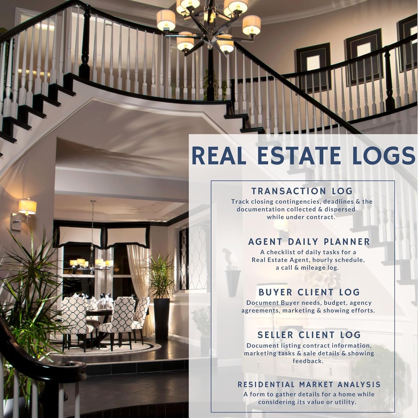 Agent Daily Planner Notepad – Real Estate Daily Task, Call & Mileage Log (8.5 × 11)