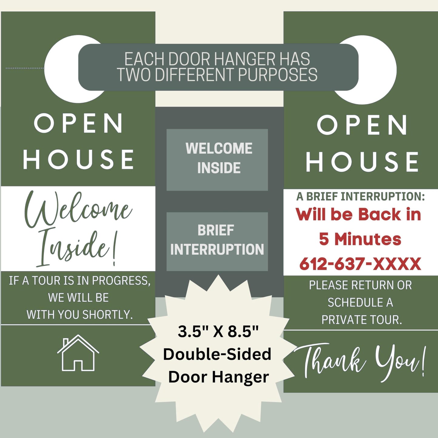 Open House Guest Registry & Feedback Kit, Earthy Green, Two-pack.