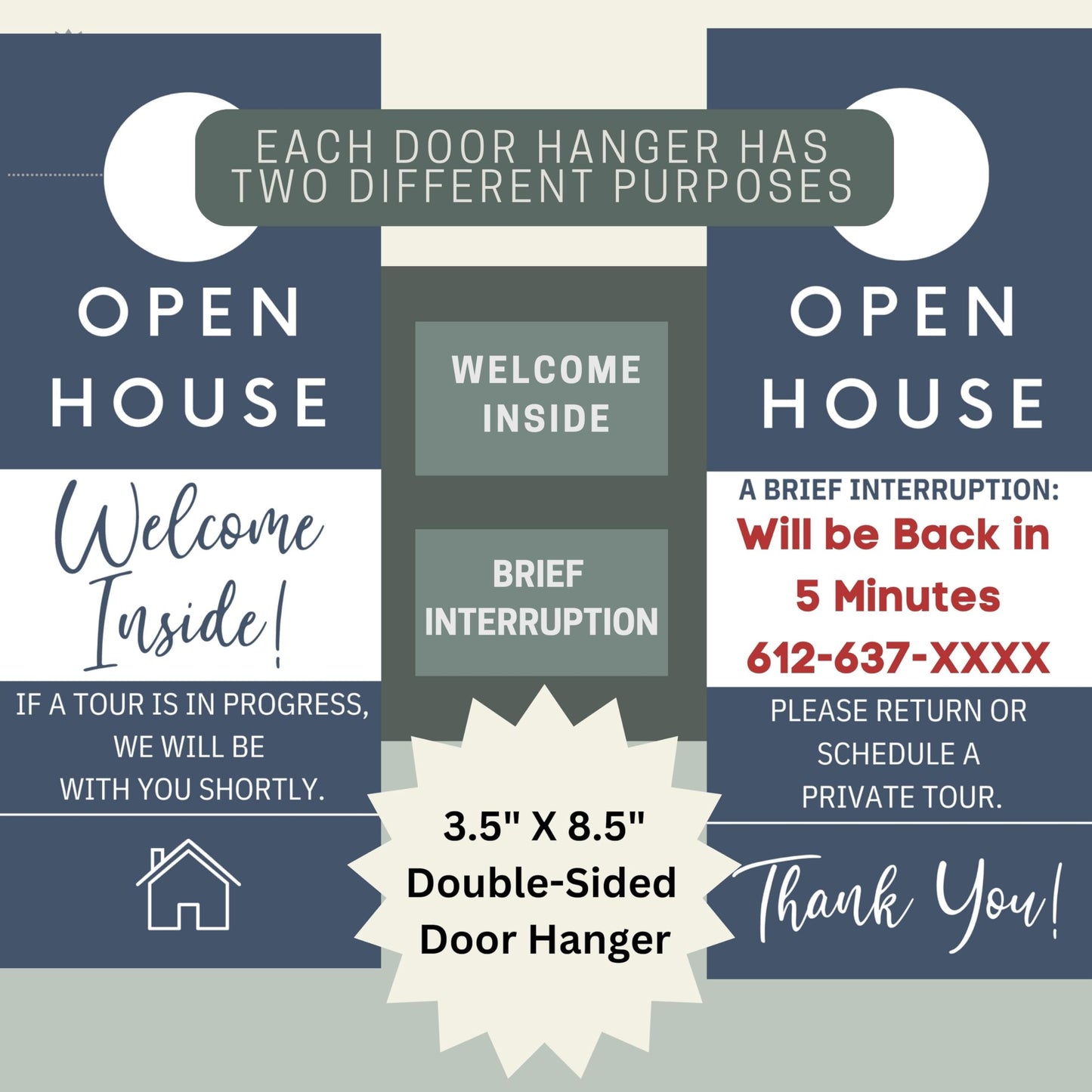 Open House Guest Registry & Feedback Kit, Stately Blue, Two-pack.