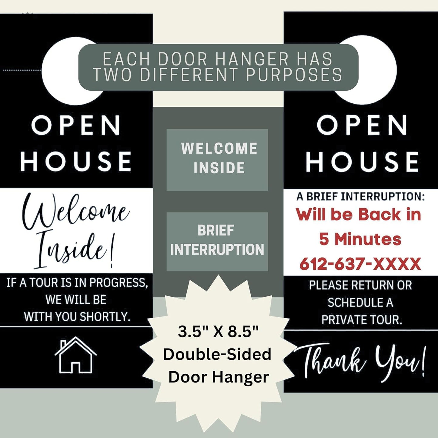 Open House Guest Registry & Feedback Kit, Elegant Black, Two-pack.