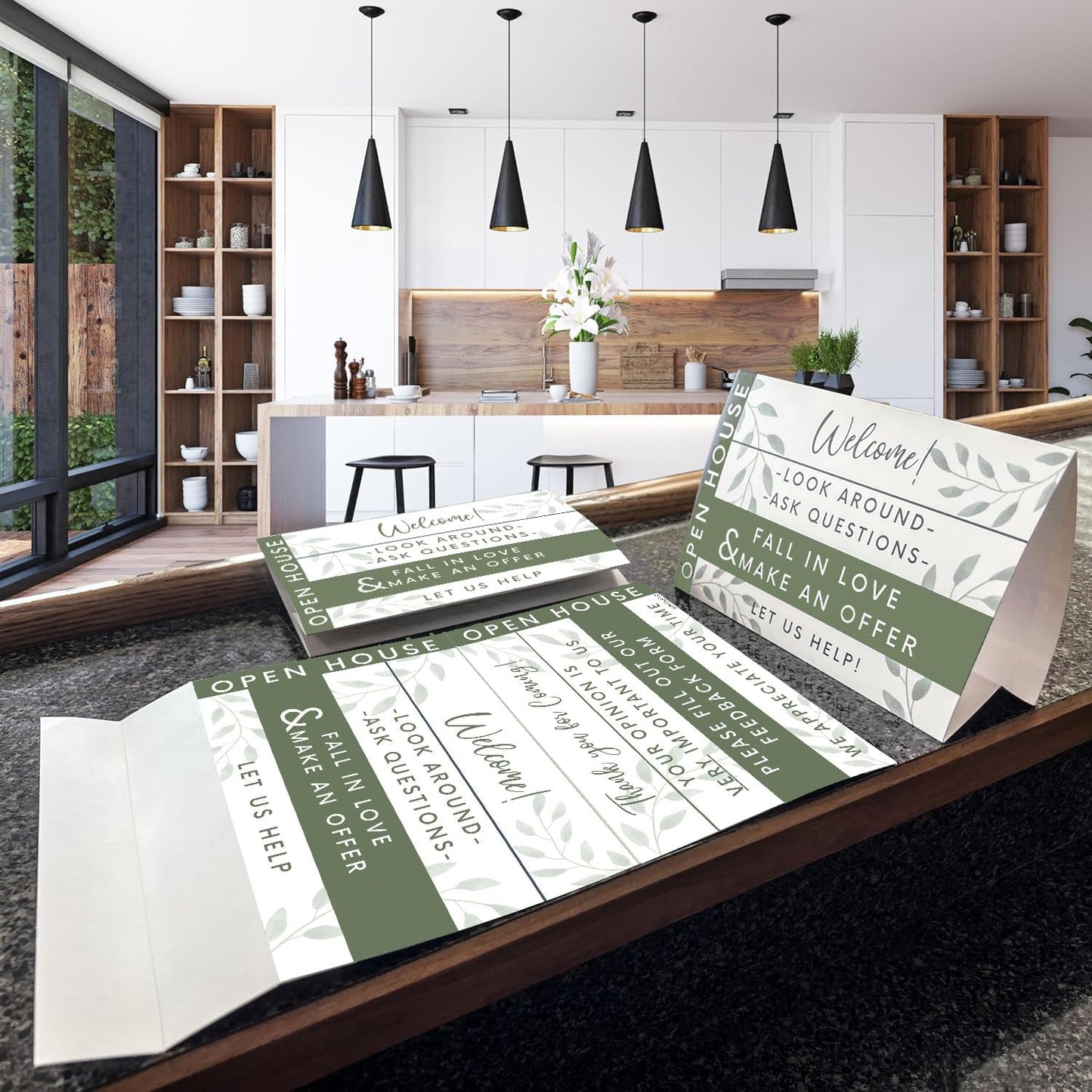 Open House Guest Registry & Feedback Kit, Earthy Green, Two-pack.