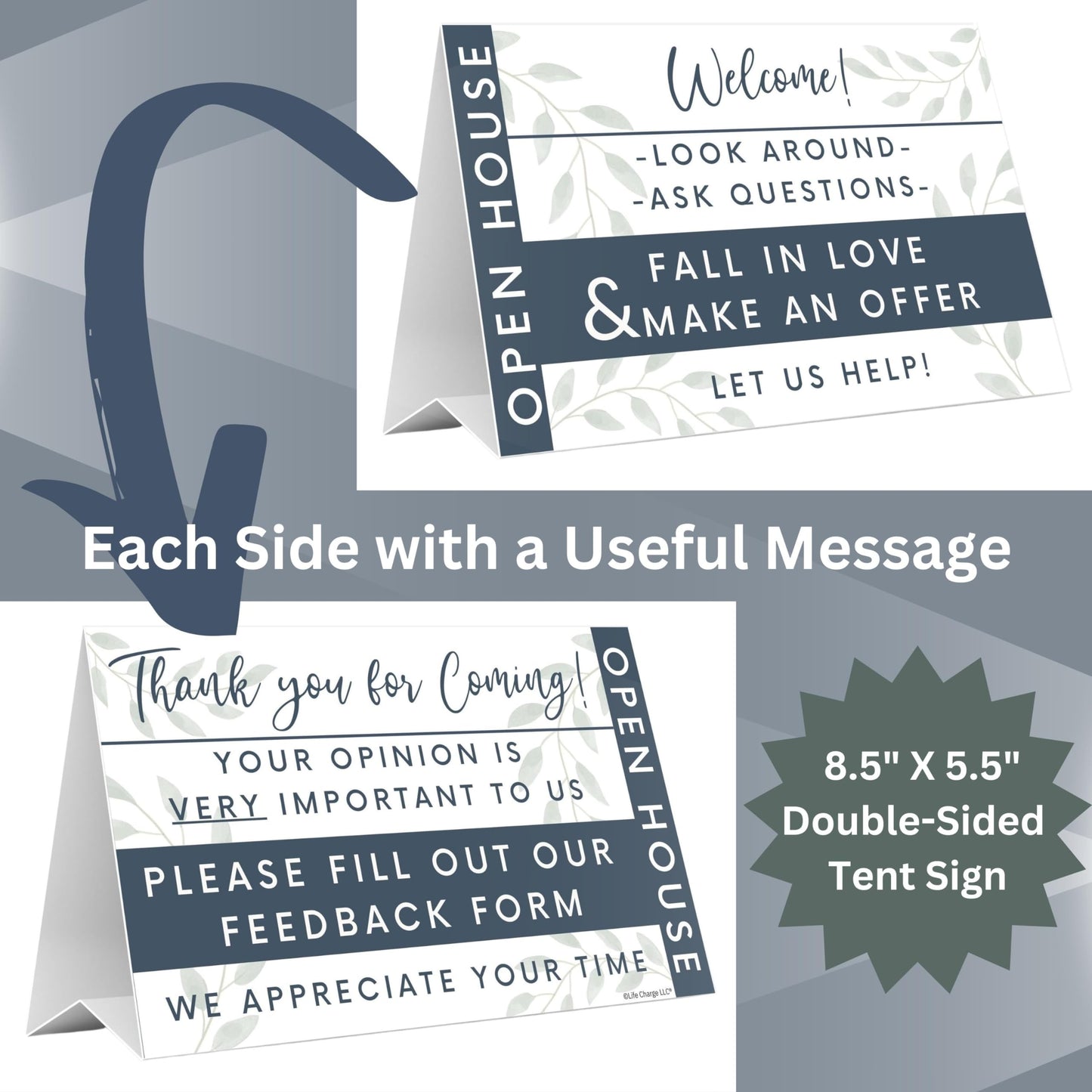 Open House Guest Registry & Feedback Kit, Stately Blue, Two-pack.