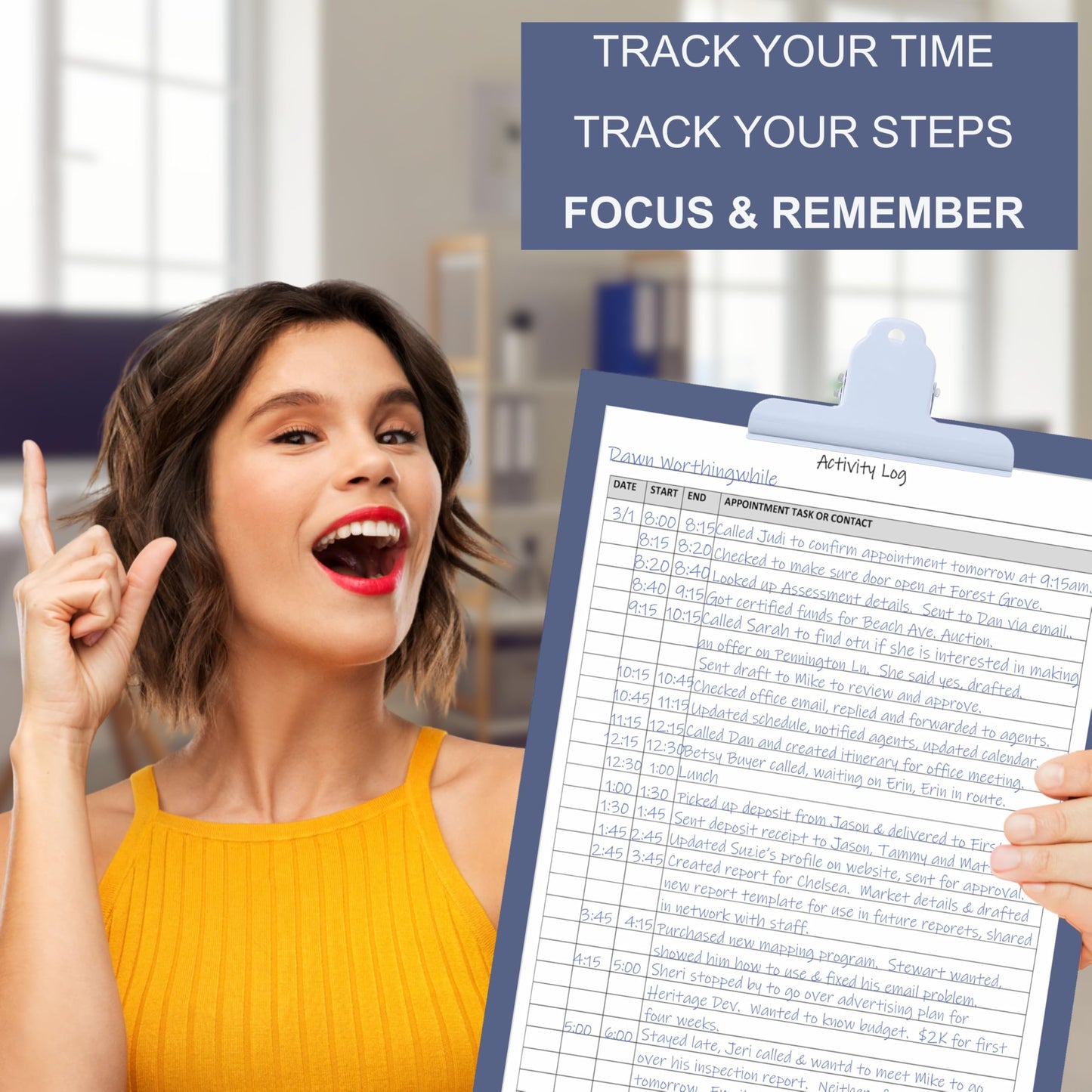 Timesheet Notepad Activity Log Notepad – Undated Daily Time & Communication Log (8.5 x 11 ...