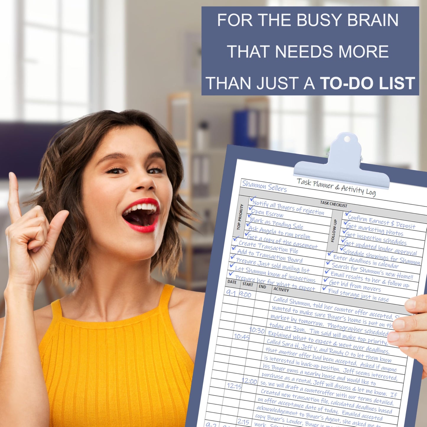 Task Planner & Activity Log Notepad – 60 Page Undated Daily & Hourly Planning Pad, To-Do List, Checklist, Track Time & Tasks, ADHD Tracker – Organize Workday, Boost Productivity – 8.5 x 11 Tear Sheets