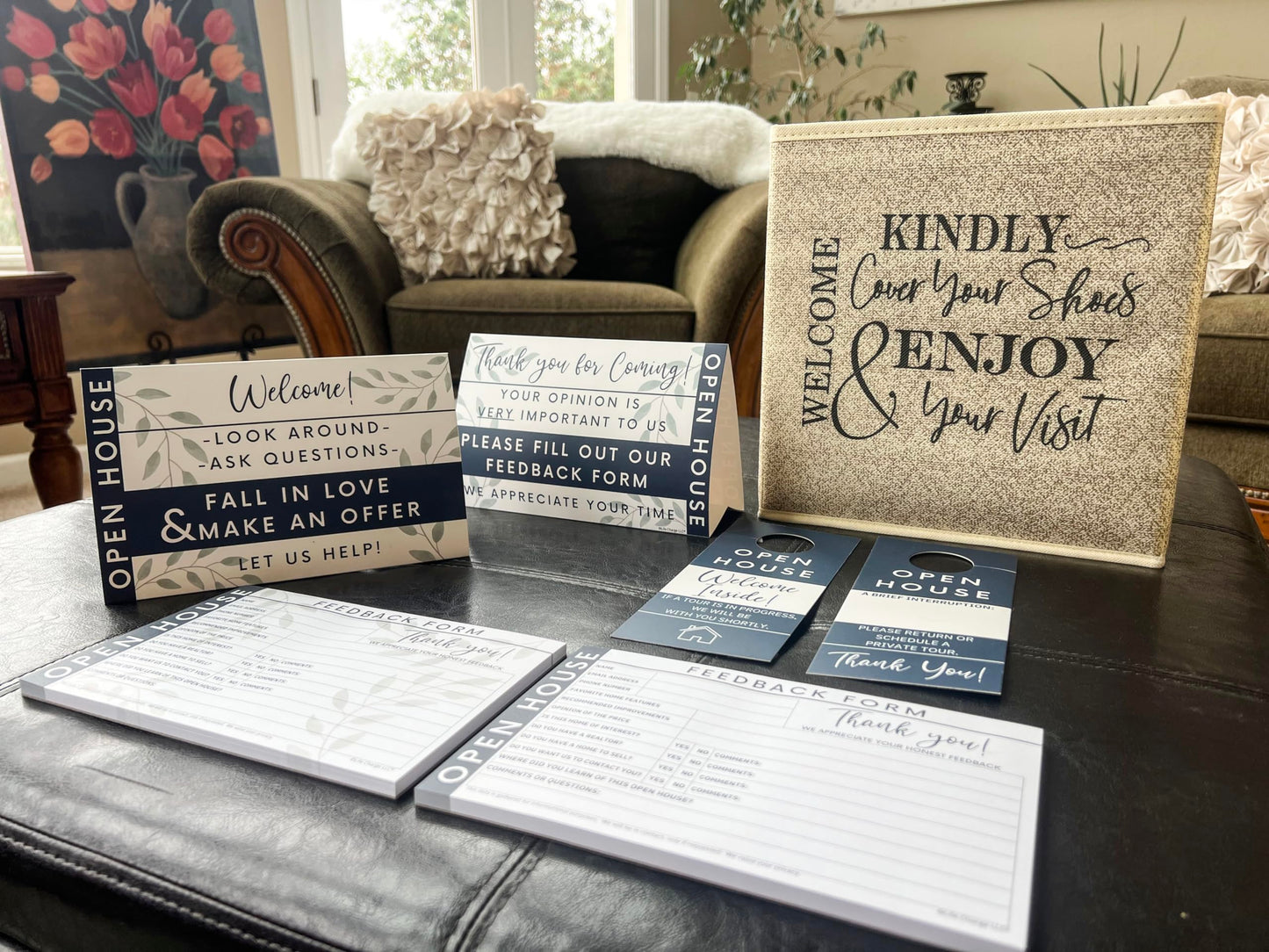 Open House Guest Registry & Feedback Kit, Stately Blue, Two-pack.