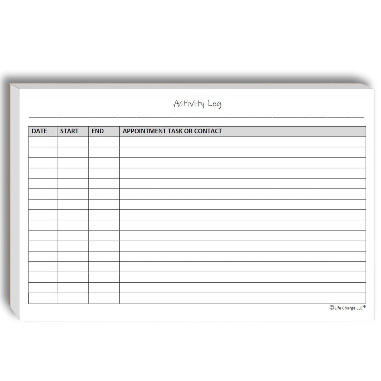 Activity Log Notepads(2 Pack, 50 Pages Each) Planner Pads to List a Task, Action or Contact. A Versatile Work Tool to Track Time & Office Productivity. 8.5 X 5.5, A5 Sheets.