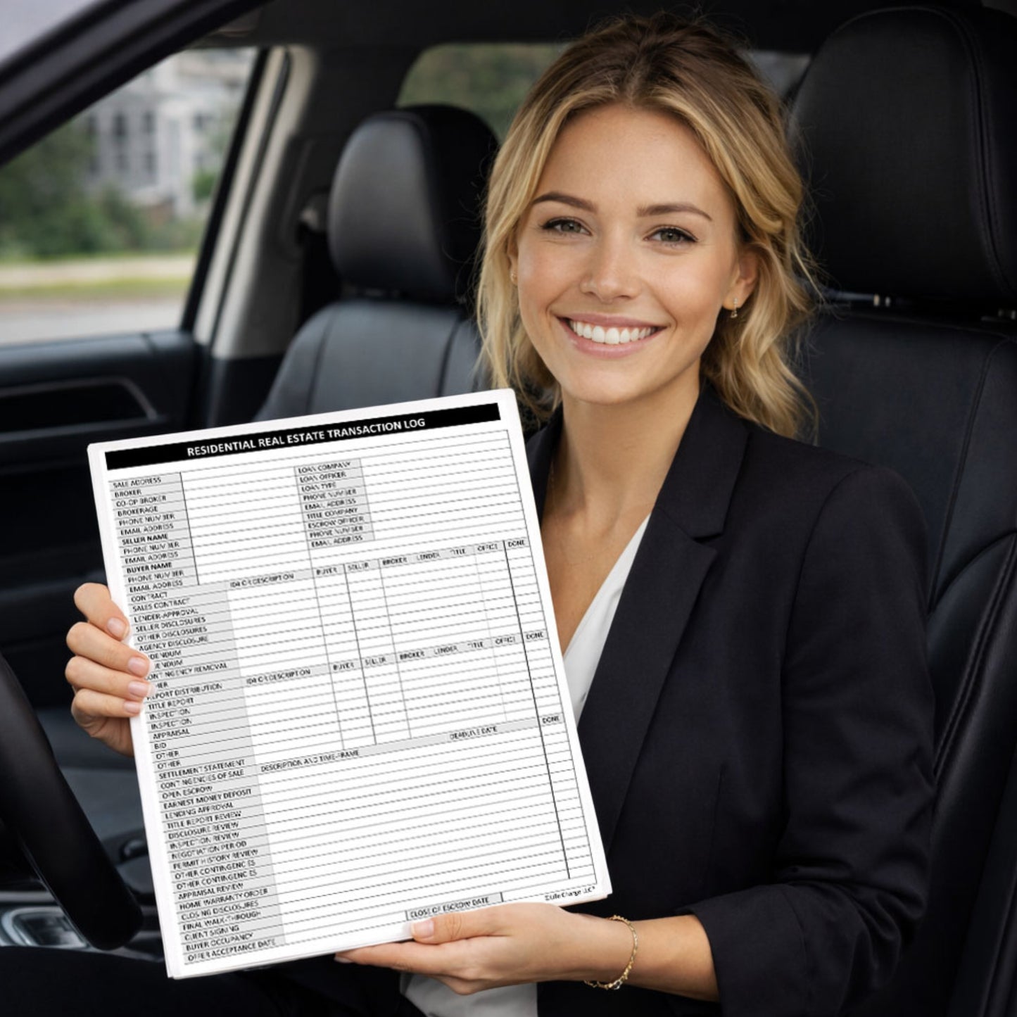 Real Estate Transaction Log Notepad – Contract, Deadline & Closing Checklist (8.5 × 11)