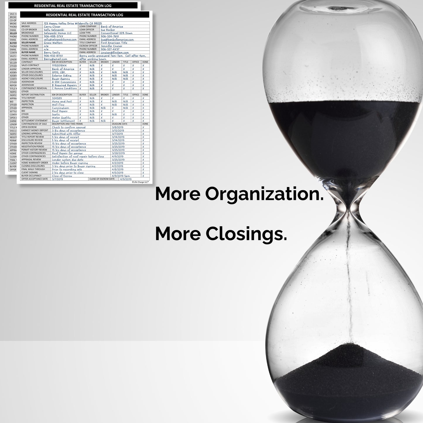 Real Estate Transaction Log Notepad – Contract, Deadline & Closing Checklist (8.5 × 11)
