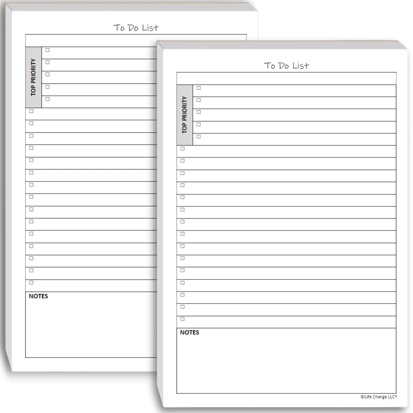 TO DO List Notepads (2 Pack, 50 Pages Each) Planner Pads. ToDo Checklist w/Priority & Note Sections. Organize & Track Projects, Clients or Daily Tasks. 5.5 X 8.5, A5 Sheets.