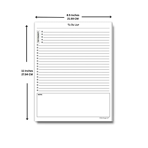 Weekly TO DO List Notepad, 50 Page Task Planner Pad w/ Daily Checklist,  Priority ToDo Checkbox & Note Sections. Desk Notebook Pad to Organize  Office.