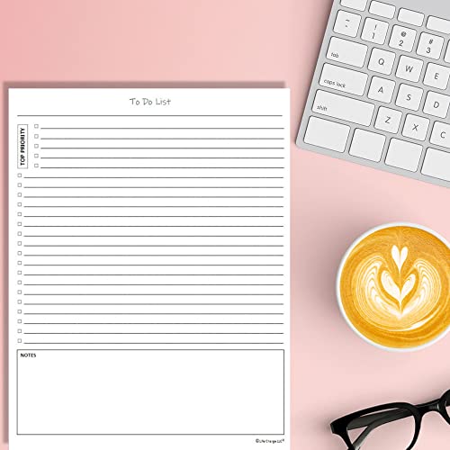 TO DO List Notepad, 60 Page Planner Pad. Undated ToDo Checklist w/Priority & Note Sections. Organize & Track Projects, Clients or Daily Tasks. 8.5 X 11, A4 Sheets.