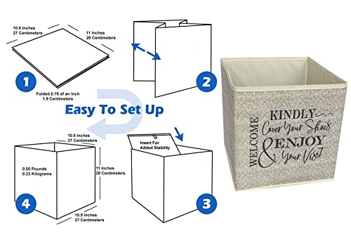 Life Charge Shoe Covers Box - Real Estate Agent Supplies Asking Guests to Please Cover Shoes - Disposable Shoe Bootie Holder For Realtor Listings & Open Houses - Indoor Use | 5 Pack Beige & Black