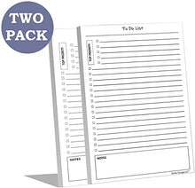 Load image into Gallery viewer, TO DO List Notepads (2 Pack, 50 Pages Each) Planner Pads. ToDo Checklist w/Priority &amp; Note Sections. Organize &amp; Track Projects, Clients or Daily Tasks. 5.5 X 8.5, A5 Sheets. Made in the USA.
