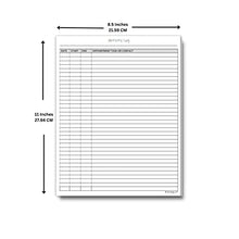 Load image into Gallery viewer, Activity Log Notepad, 50 Page Planner Pad to List a Task, Action or Contact. A Versatile Work Tool to Track Time &amp; Organize Office Productivity. 8.5 X 11, A4 Sheets.
